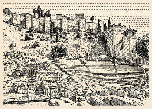 Cuadro Alcazaba y teatro romano de Málaga - Minimalista