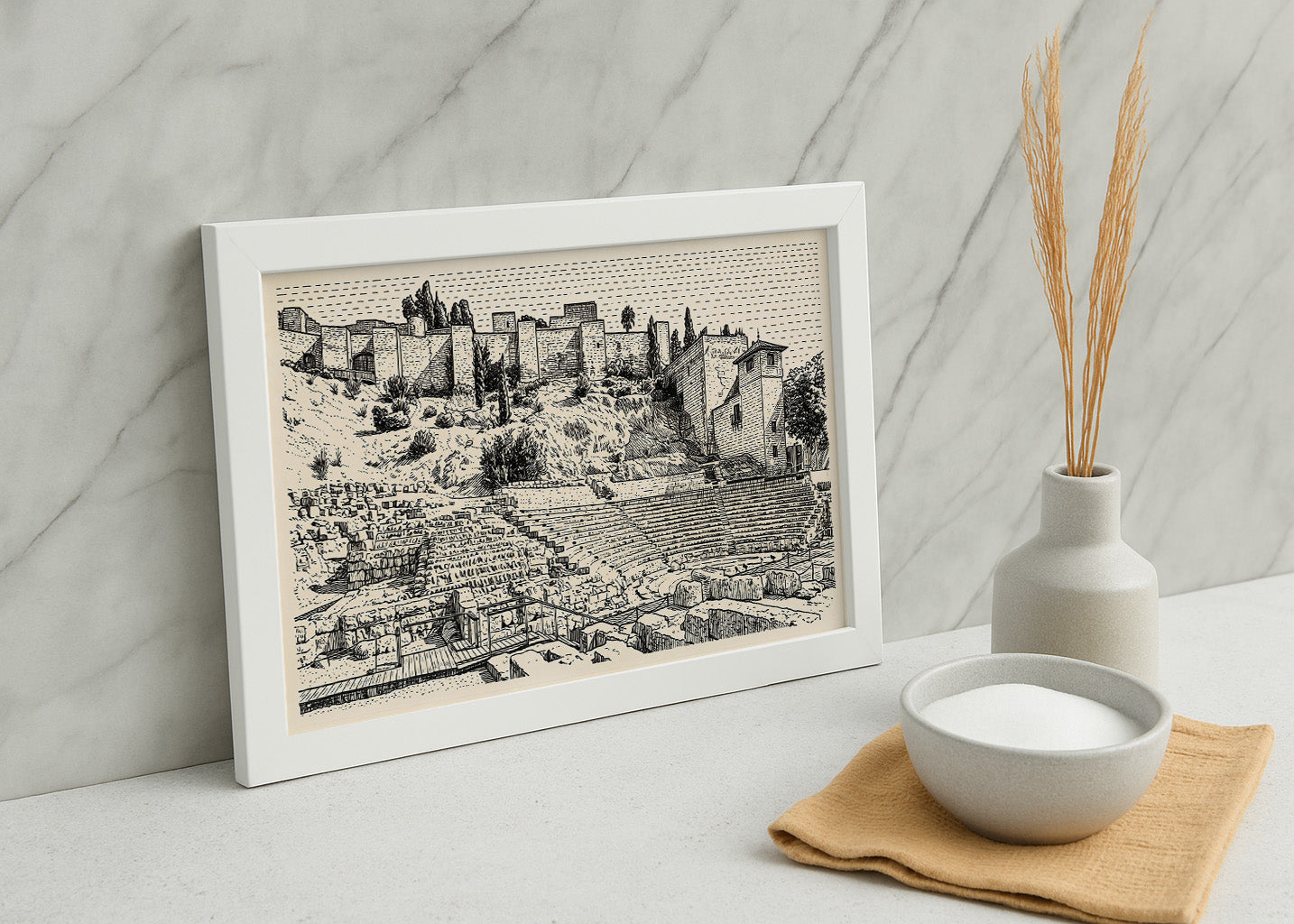 Cuadro Alcazaba y teatro romano de Málaga - Minimalista