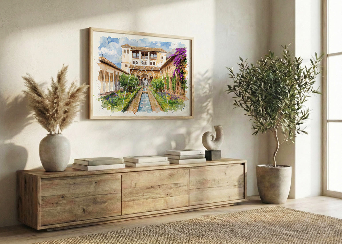 Cuadro Alhambra Generalife efecto acuarela