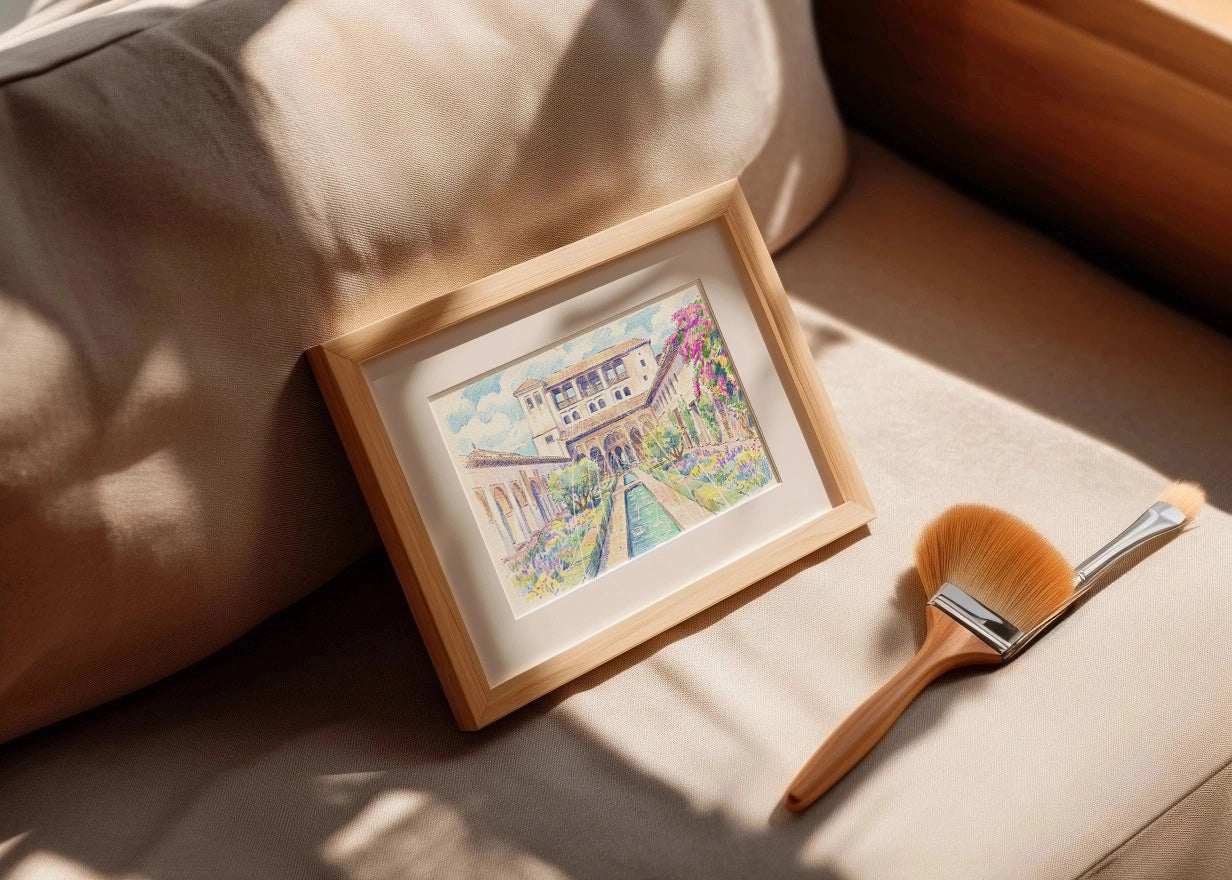 Cuadro Alhambra Generalife efecto dibujo