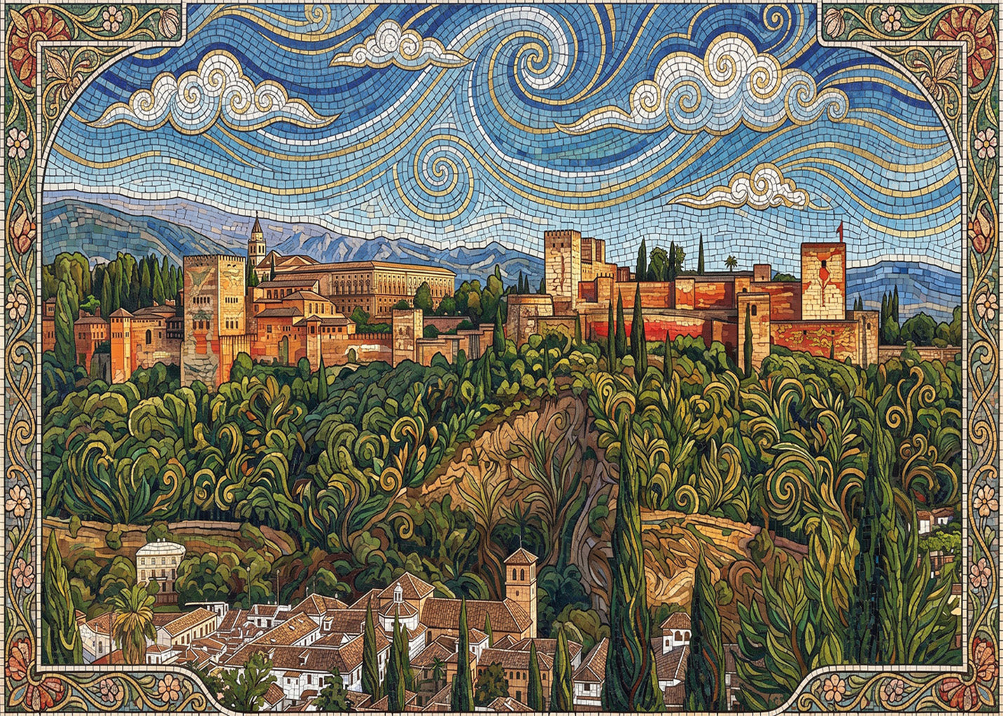 Cuadro Alhambra de Granada - Art Nouveau