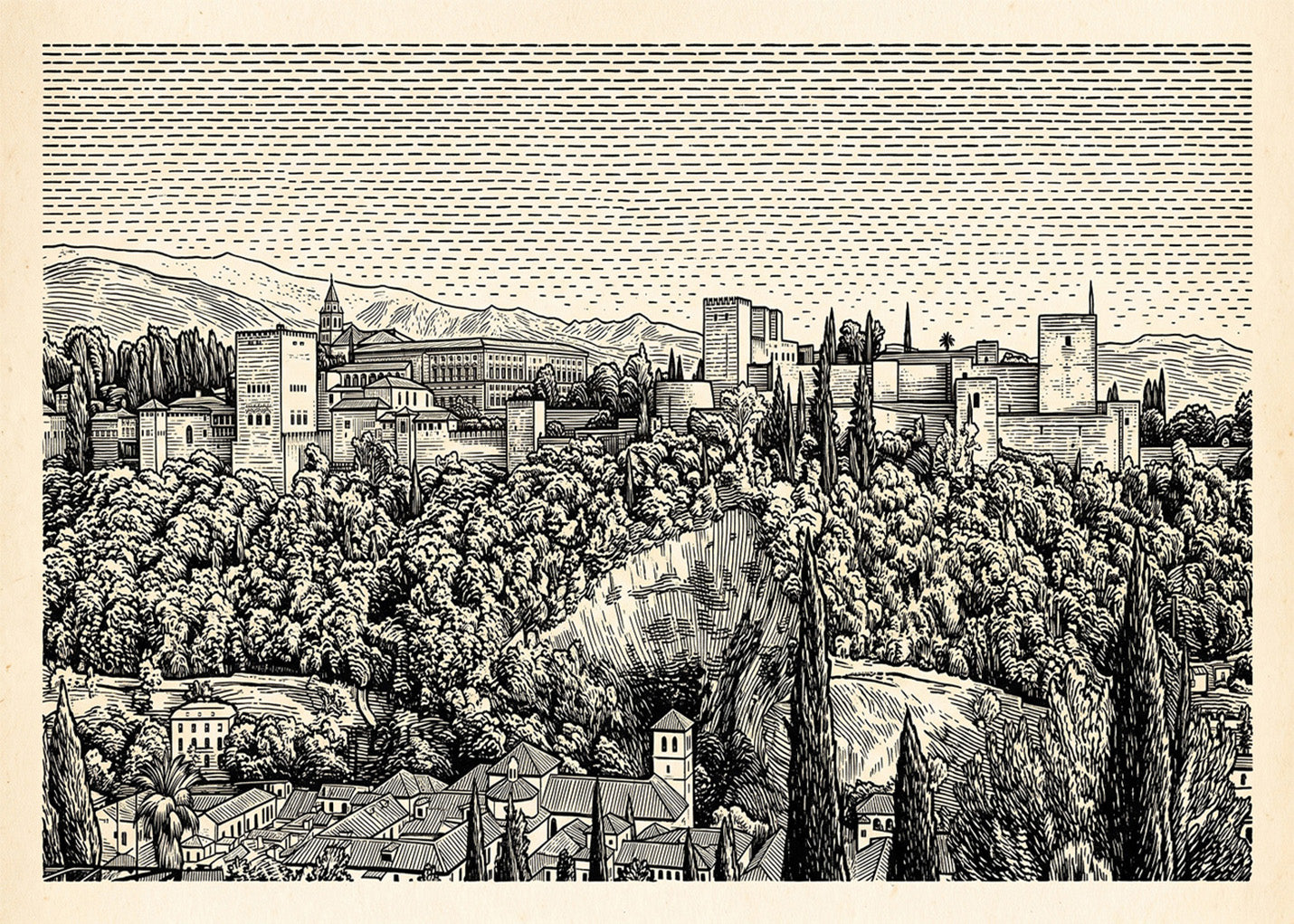 Cuadro Alhambra de Granada - Minimalista