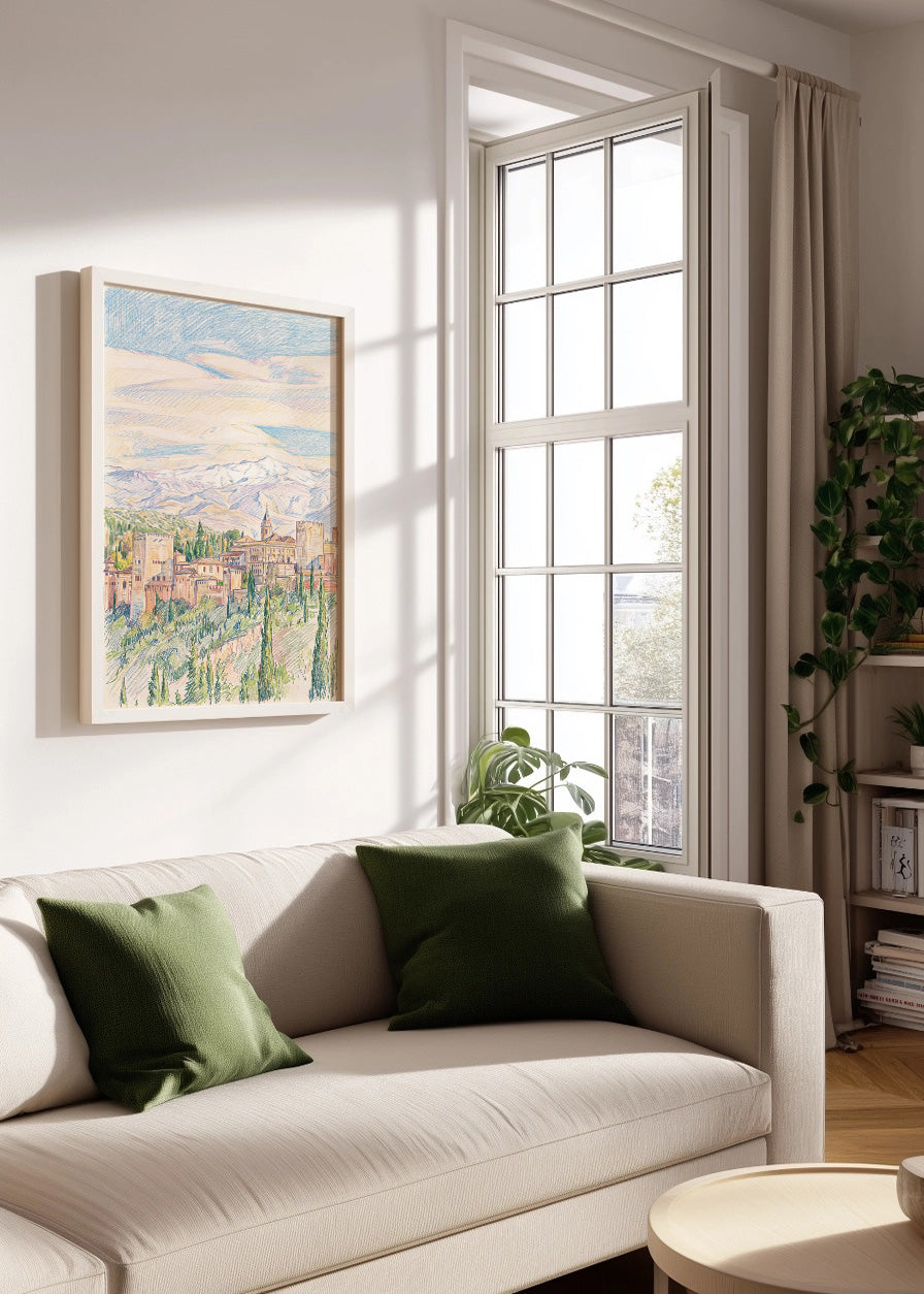 Cuadro Alhambra de Granada efecto dibujo