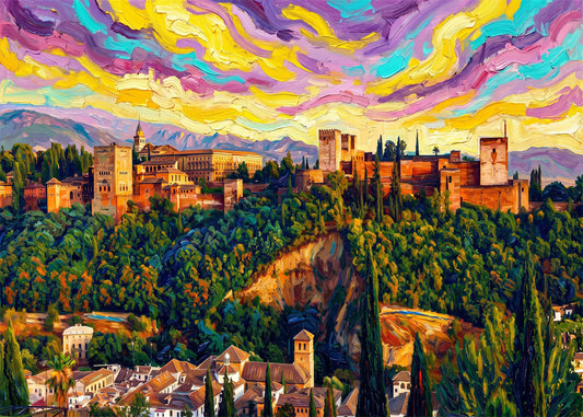 Cuadro Alhambra de Granada fauvista