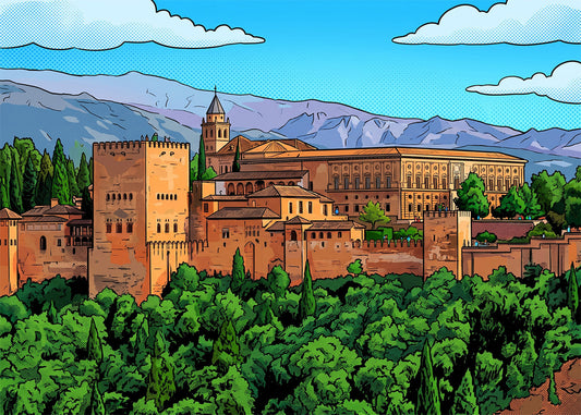 Cuadro Alhambra de Granada (h) - Cómic