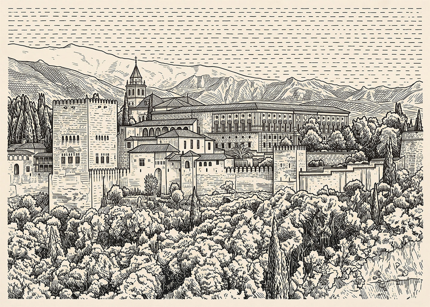 Cuadro Alhambra de Granada (h) - Minimalista