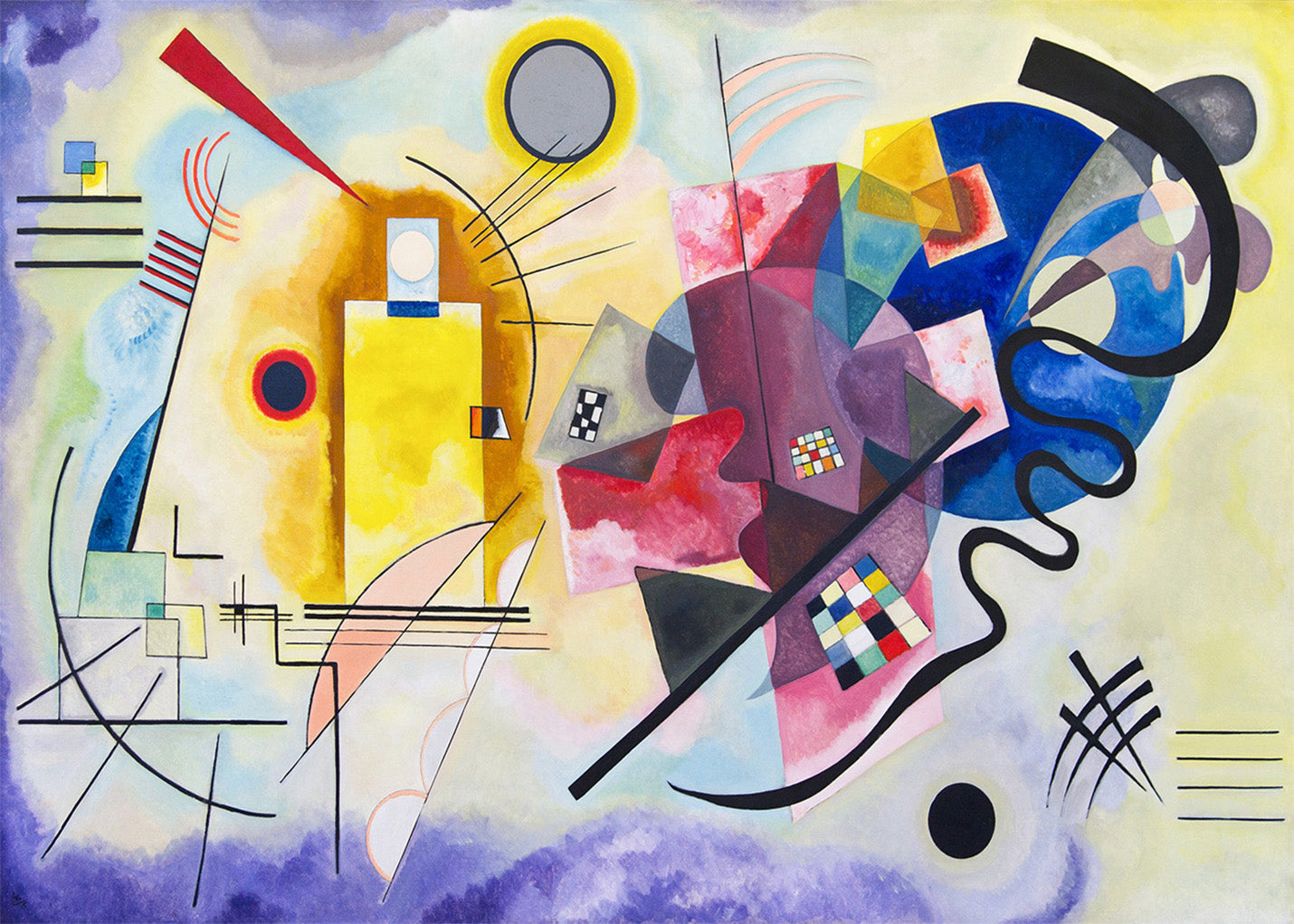 Amarillo Rojo Azul pintura abstracta (Kandinsky)