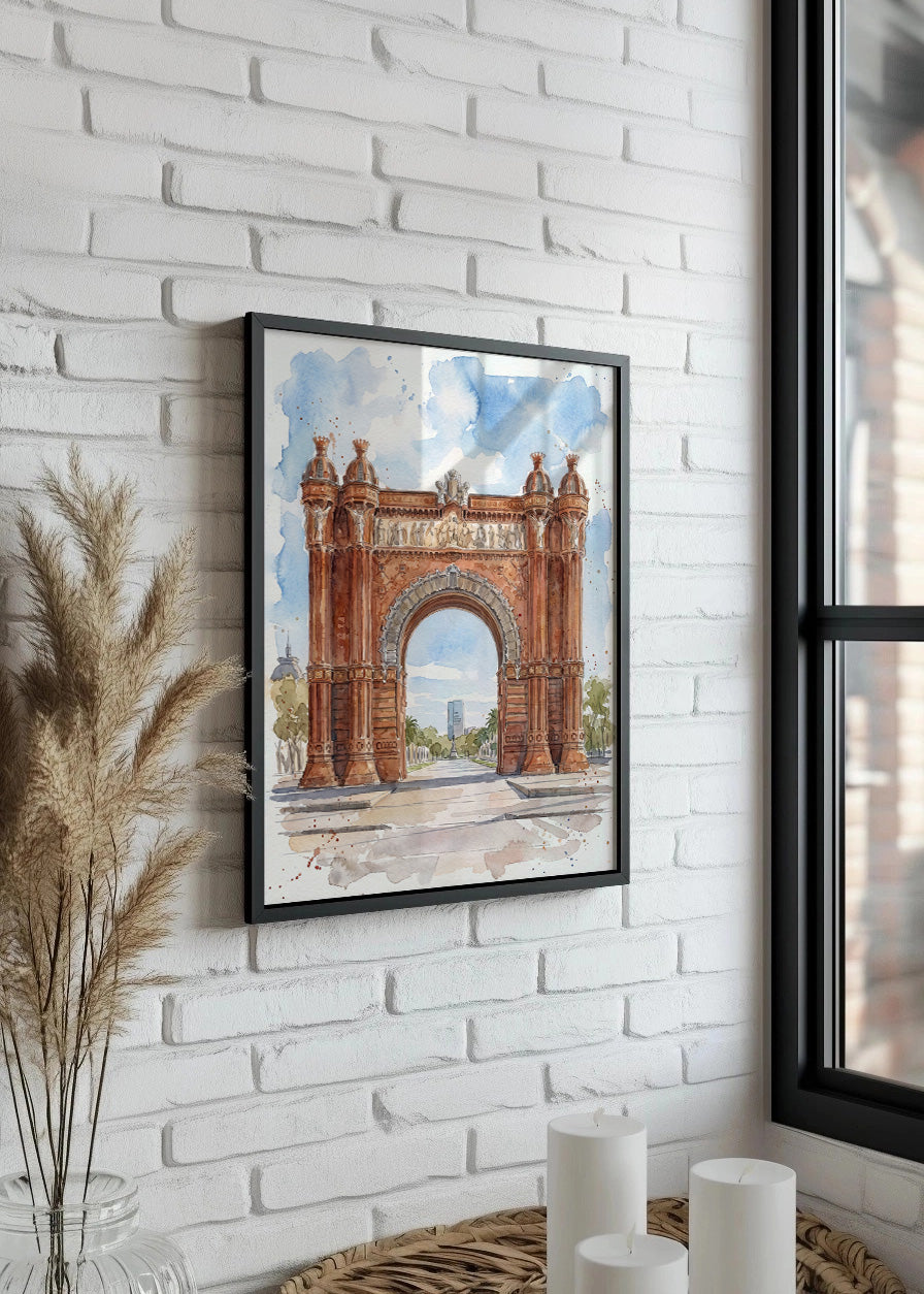 Cuadro Arco del Triunfo efecto acuarela