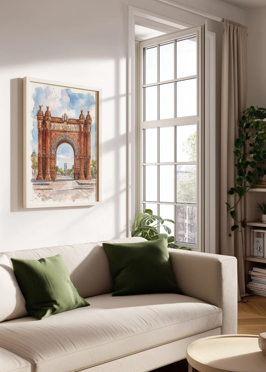 Cuadro Arco del Triunfo efecto acuarela