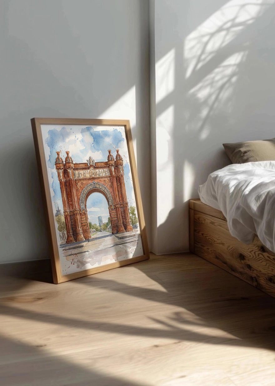 Cuadro Arco del Triunfo efecto acuarela