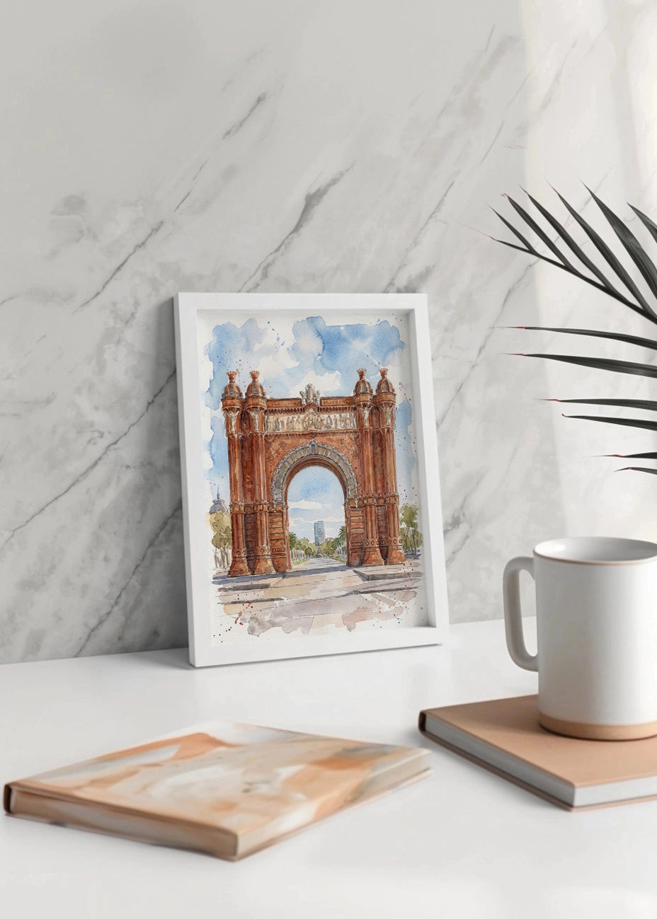 Cuadro Arco del Triunfo efecto acuarela