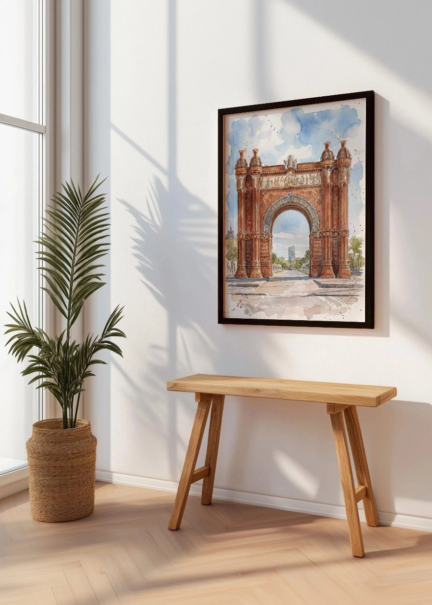 Cuadro Arco del Triunfo efecto acuarela