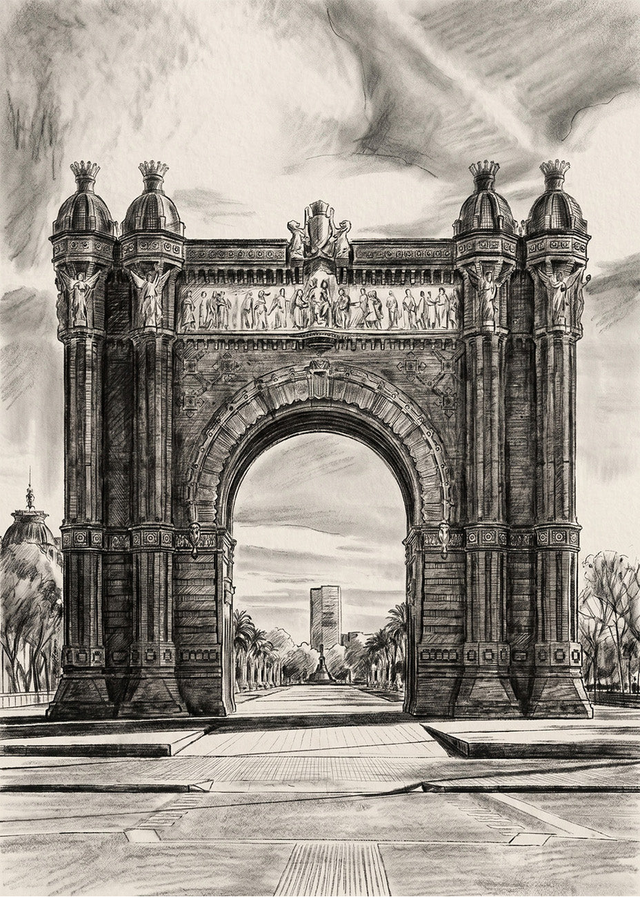 Cuadro Arco del Triunfo efecto lápiz