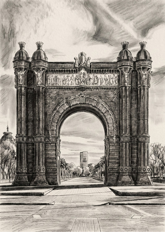 Cuadro Arco del Triunfo efecto lápiz