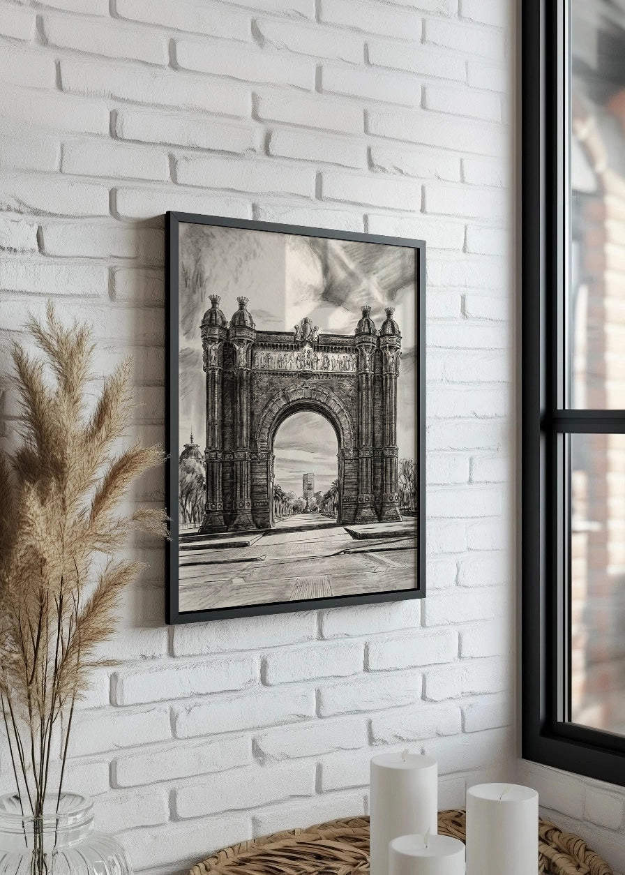 Cuadro Arco del Triunfo efecto lápiz