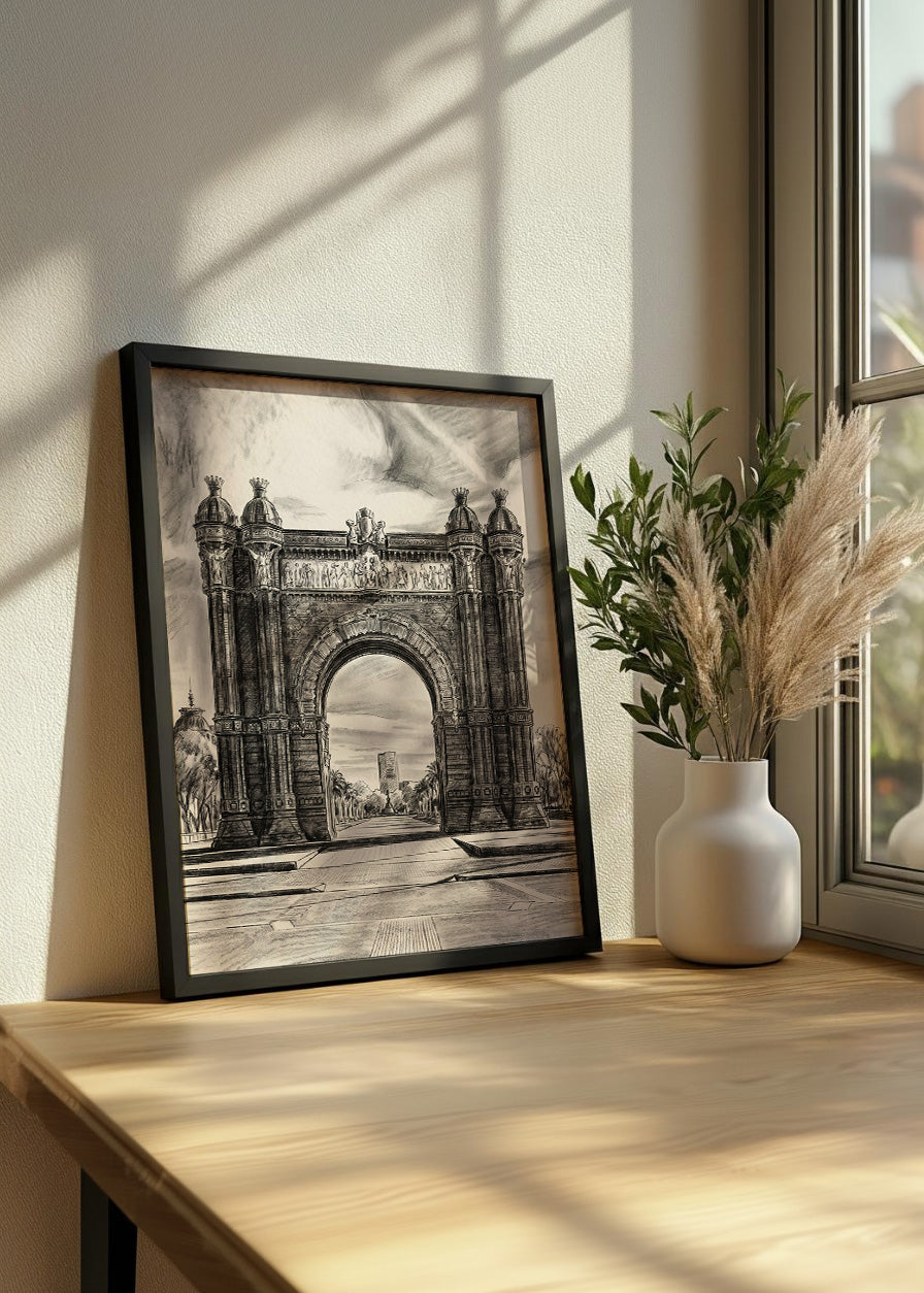 Cuadro Arco del Triunfo efecto lápiz