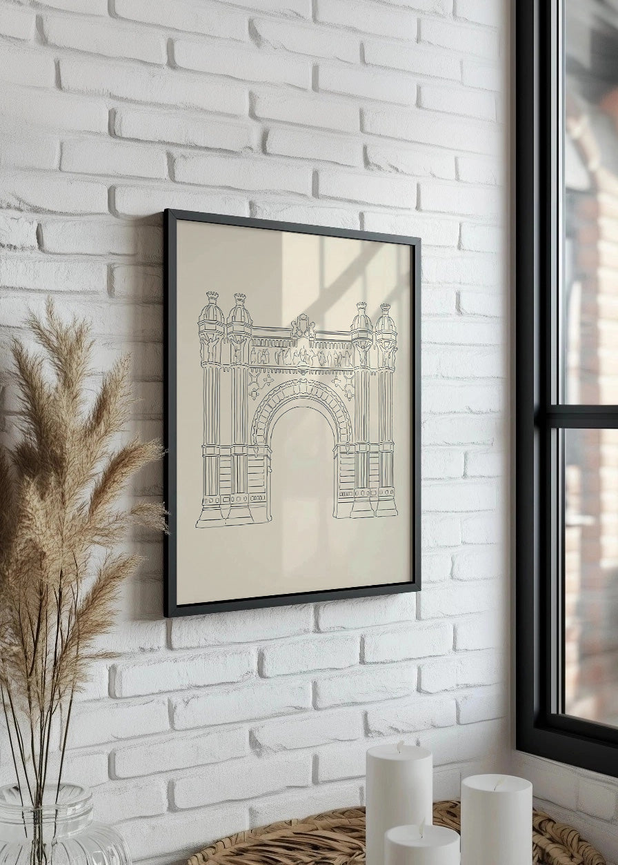 Cuadro Arco del Triunfo estilo minimalista