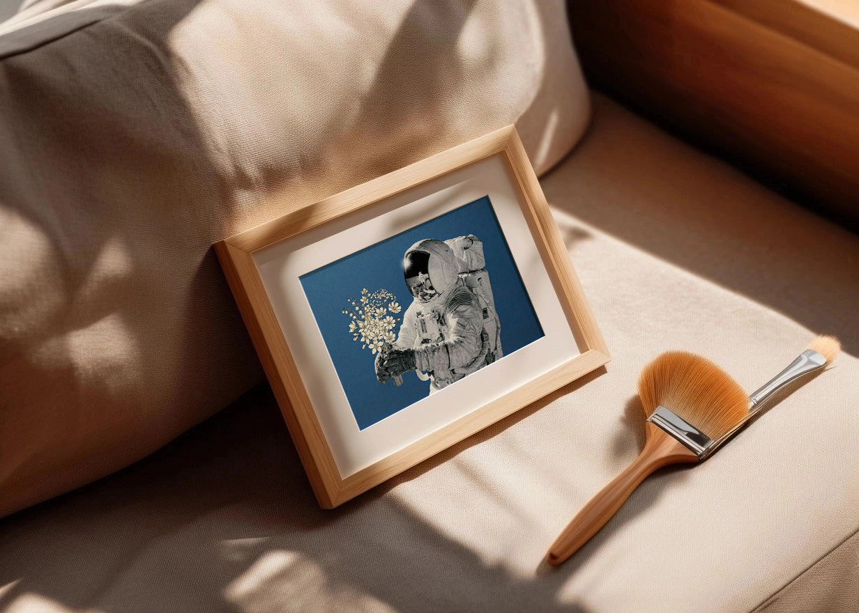 Cuadro Astronauta con flores