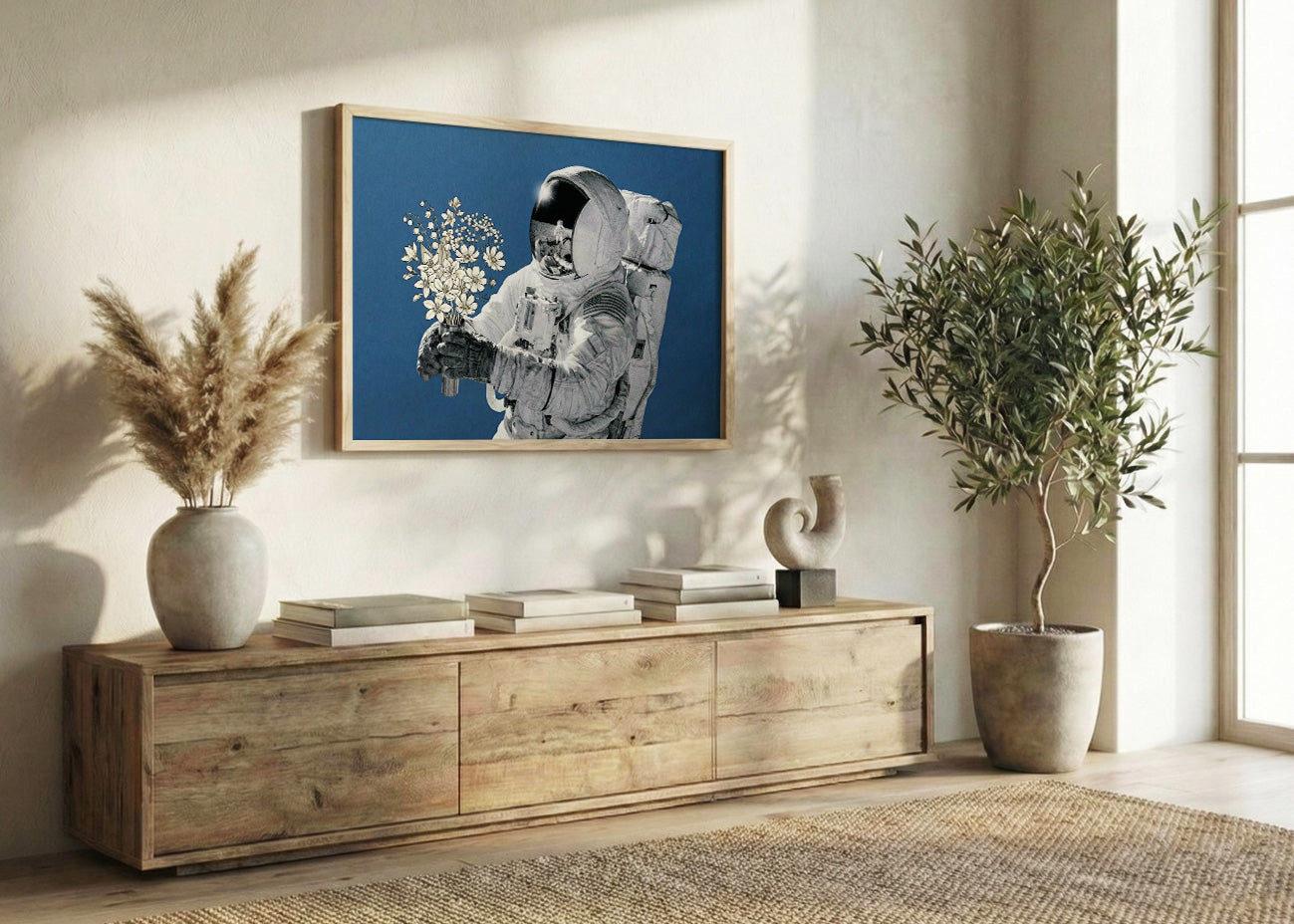 Cuadro Astronauta con flores