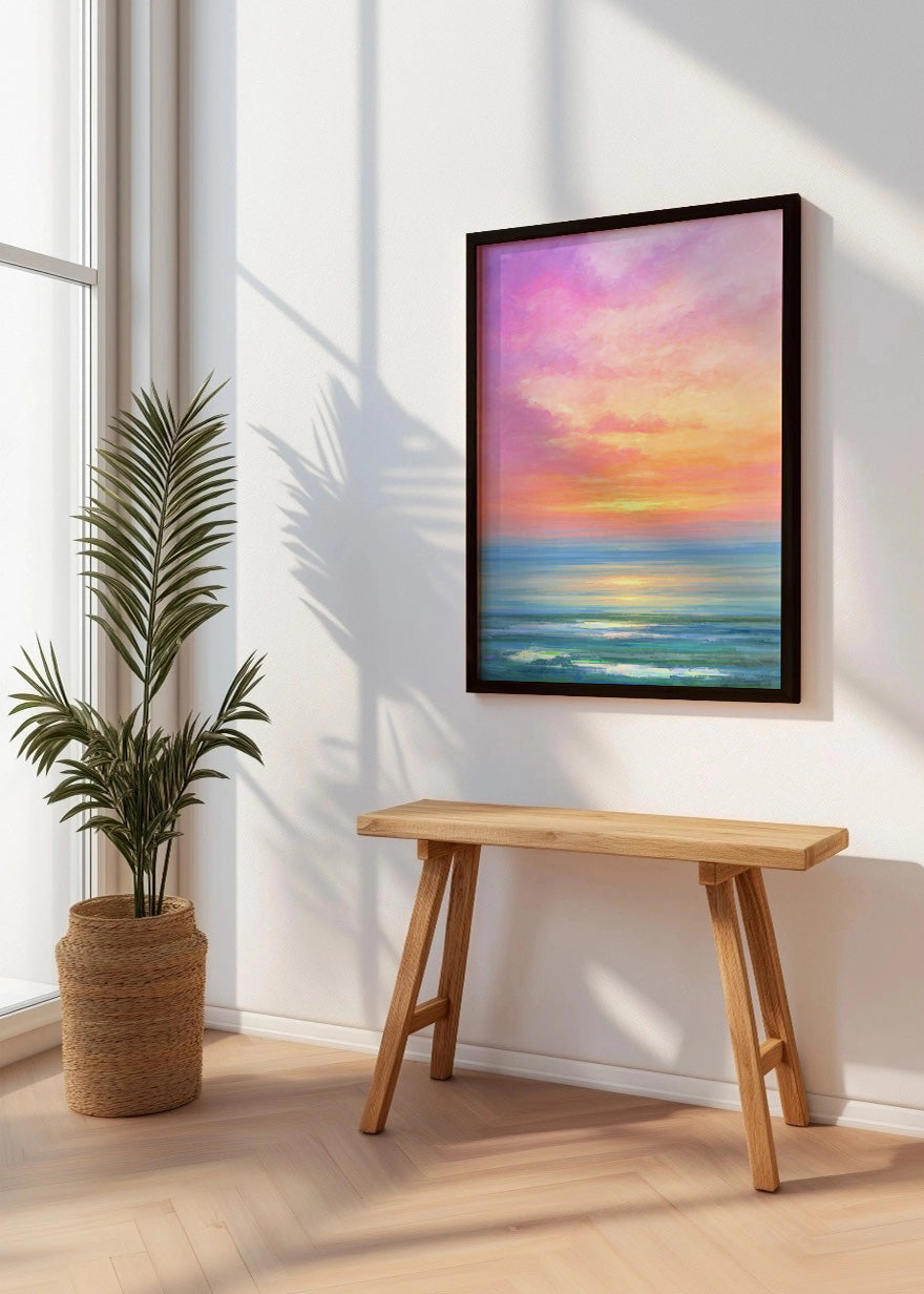 Cuadro Atardecer rosa