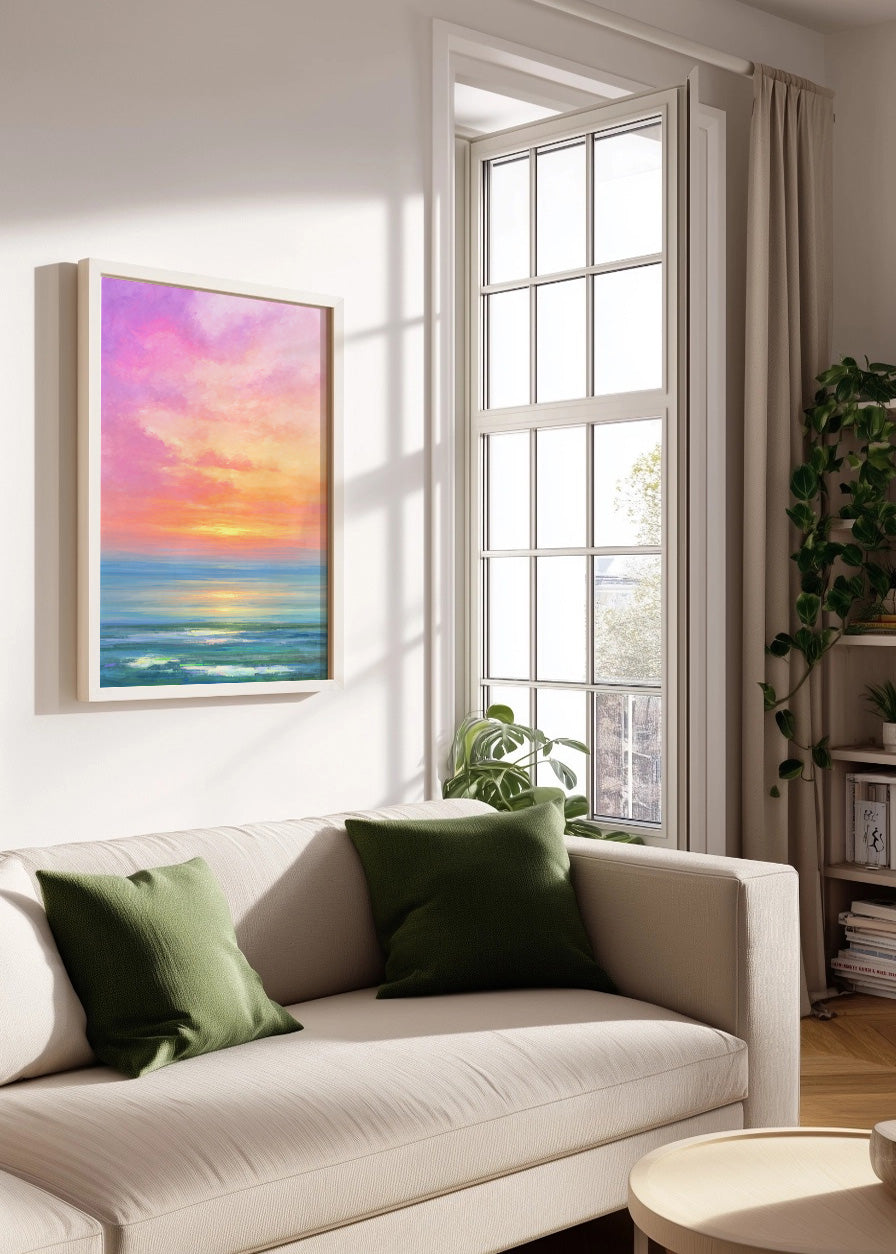 Cuadro Atardecer rosa