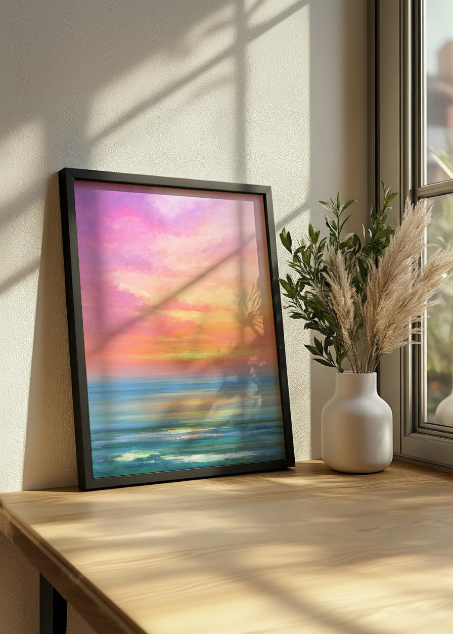 Cuadro Atardecer rosa