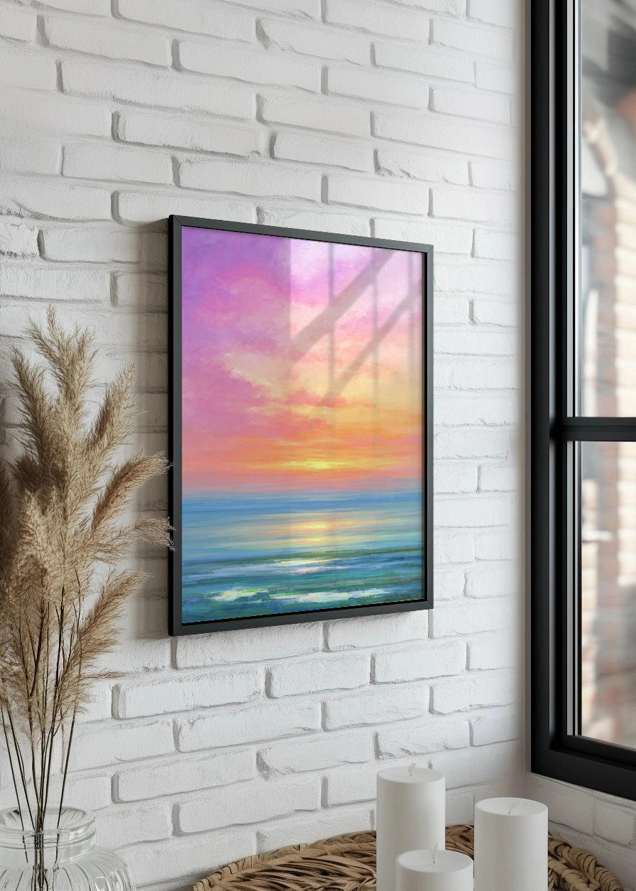 Cuadro Atardecer rosa