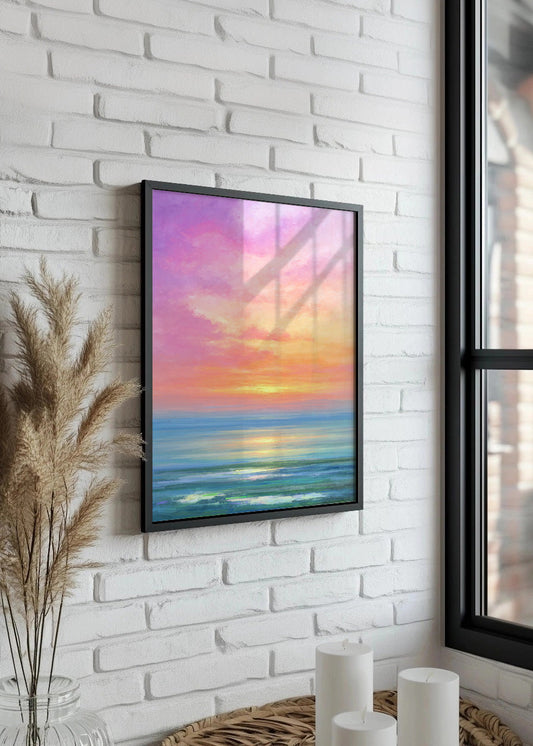 Cuadro Atardecer rosa