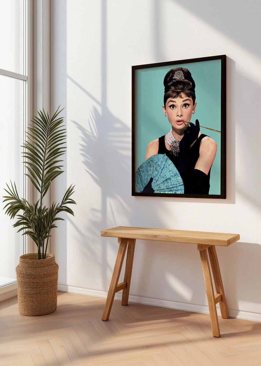 Cuadro Audrey Hepburn con abanico