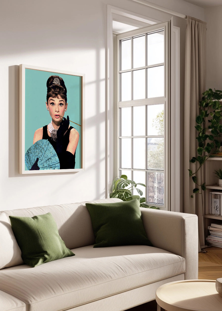 Cuadro Audrey Hepburn con abanico