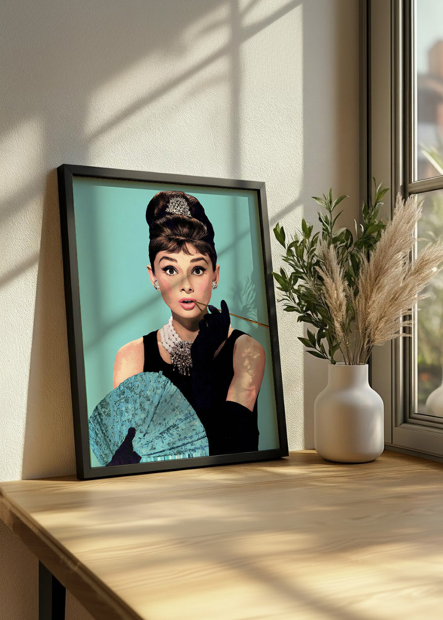 Cuadro Audrey Hepburn con abanico