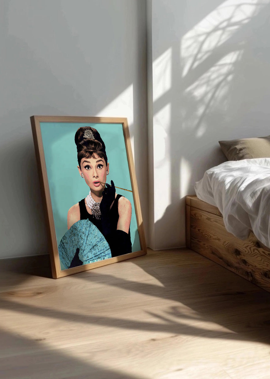 Cuadro Audrey Hepburn con abanico