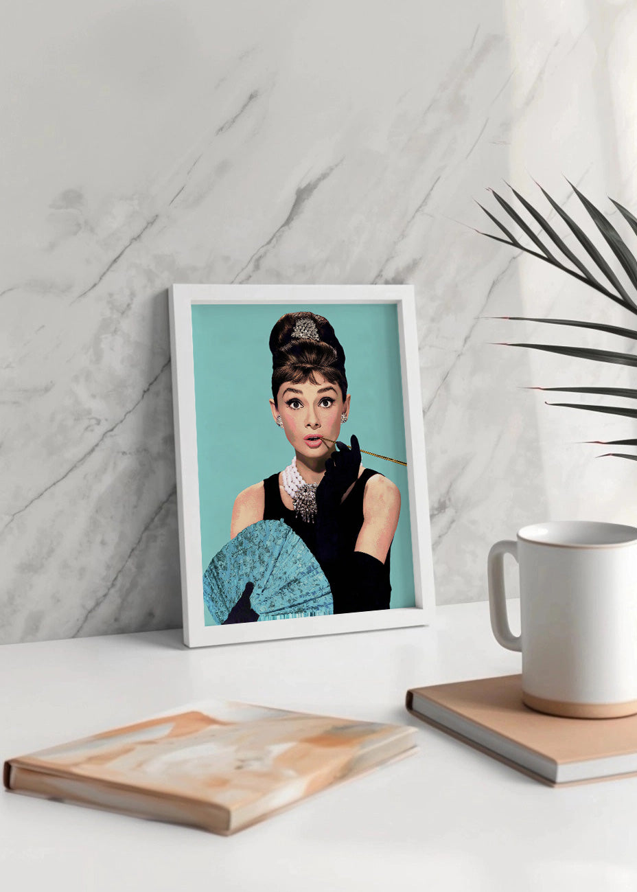 Cuadro Audrey Hepburn con abanico
