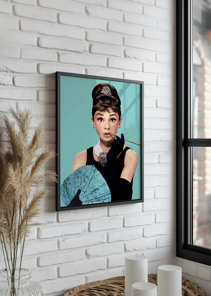 Cuadro Audrey Hepburn con abanico