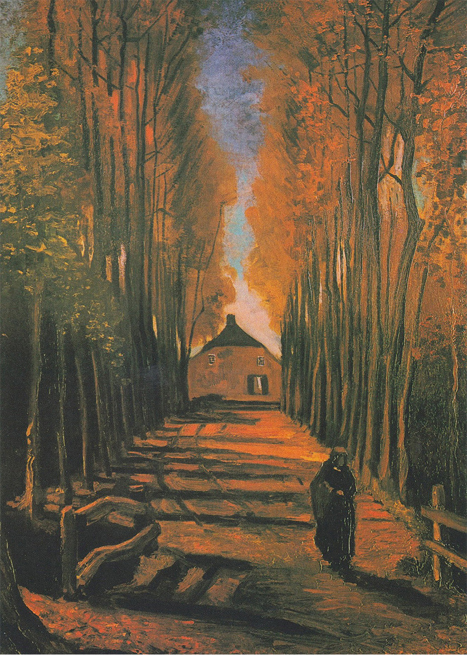 Cuadro ​Avenida de álamos en otoño (Van Gogh)