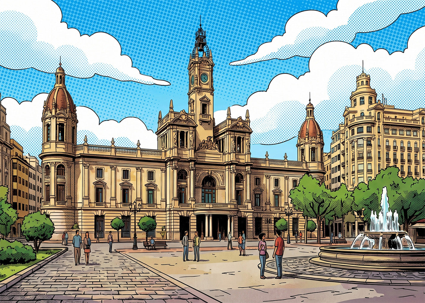 Cuadro Ayuntamiento de Valencia - Cómic