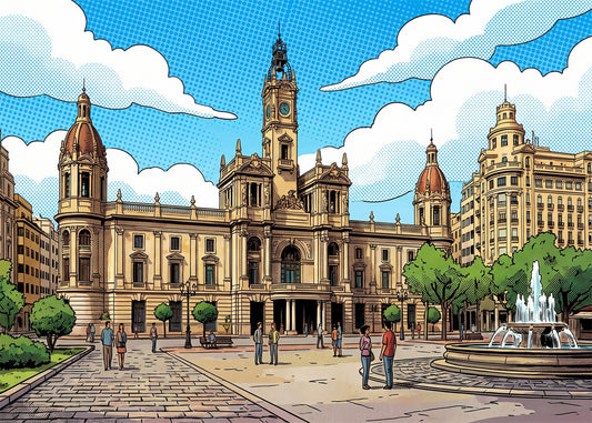 Cuadro Ayuntamiento de Valencia - Cómic