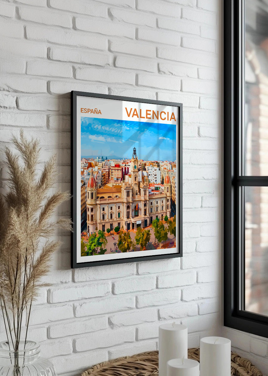 Cuadro Ayuntamiento de Valencia - Gouache