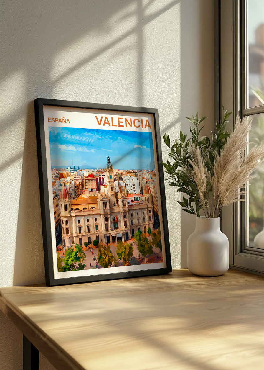 Cuadro Ayuntamiento de Valencia - Gouache