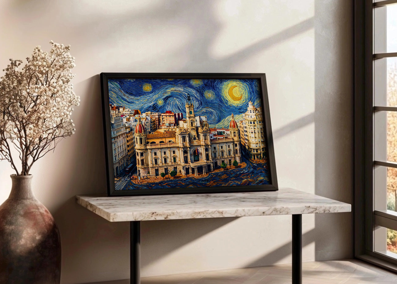 Cuadro Ayuntamiento de Valencia - Noche Estrellada