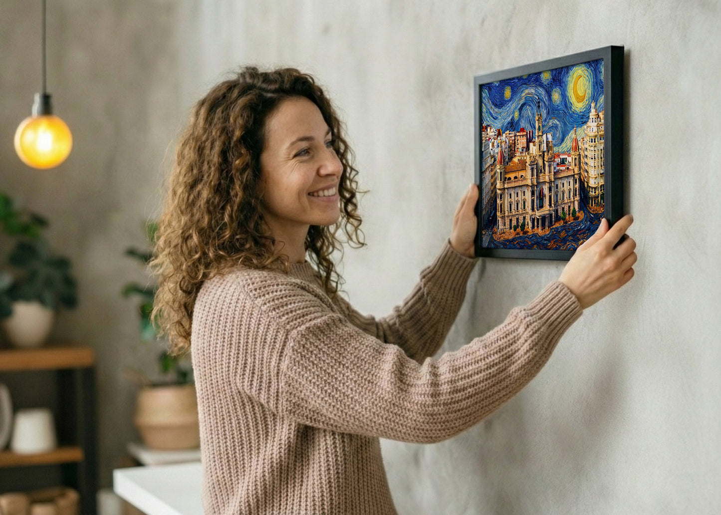 Cuadro Ayuntamiento de Valencia - Noche Estrellada