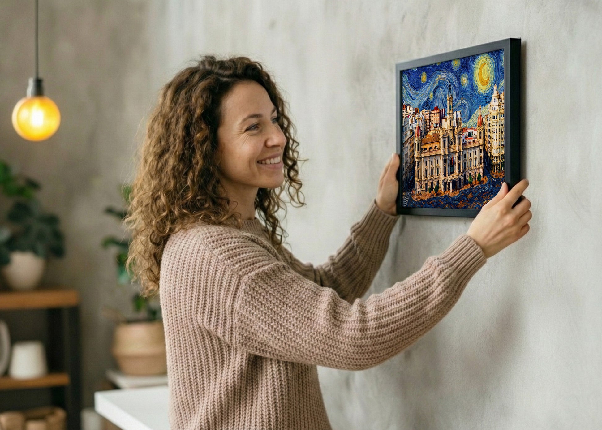 Cuadro Ayuntamiento de Valencia - Noche Estrellada