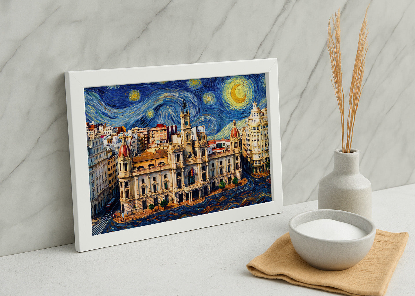 Cuadro Ayuntamiento de Valencia - Noche Estrellada