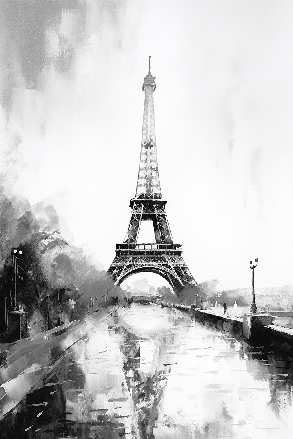 Cuadro de ​B&W Torre Eiffel - Fine Artic