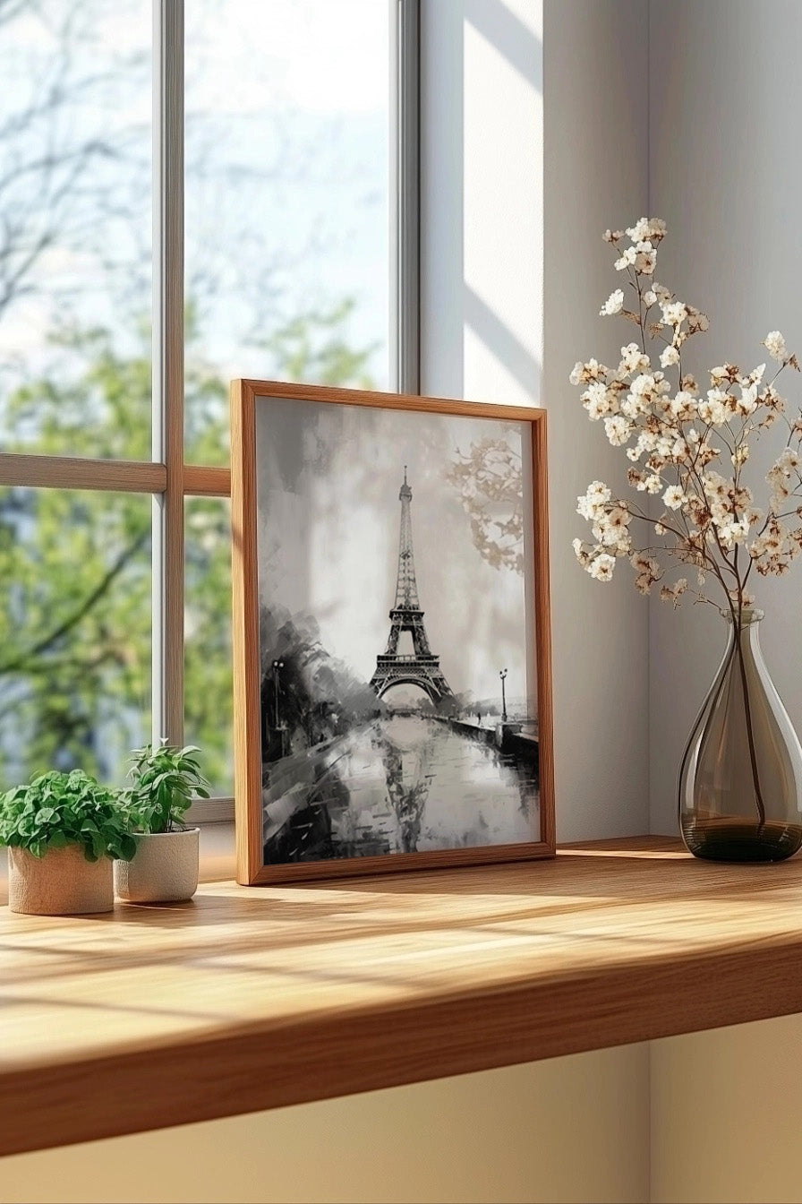 Cuadro de ​B&W Torre Eiffel - Fine Artic
