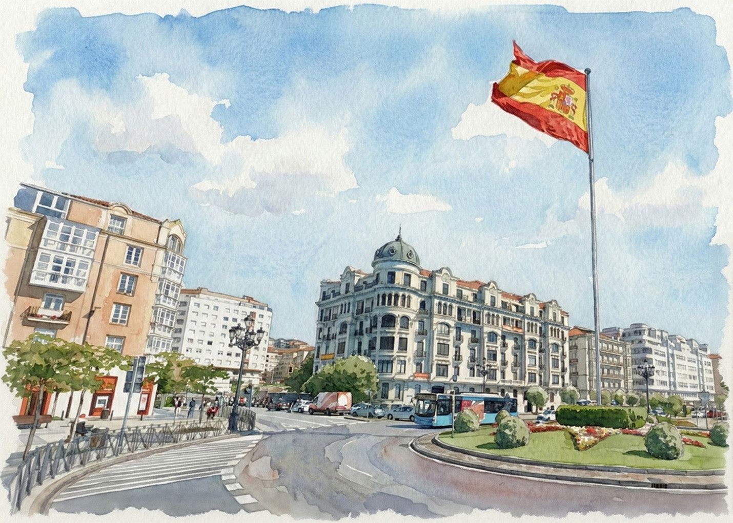 Cuadro Bandera de Puertochico - Acuarela