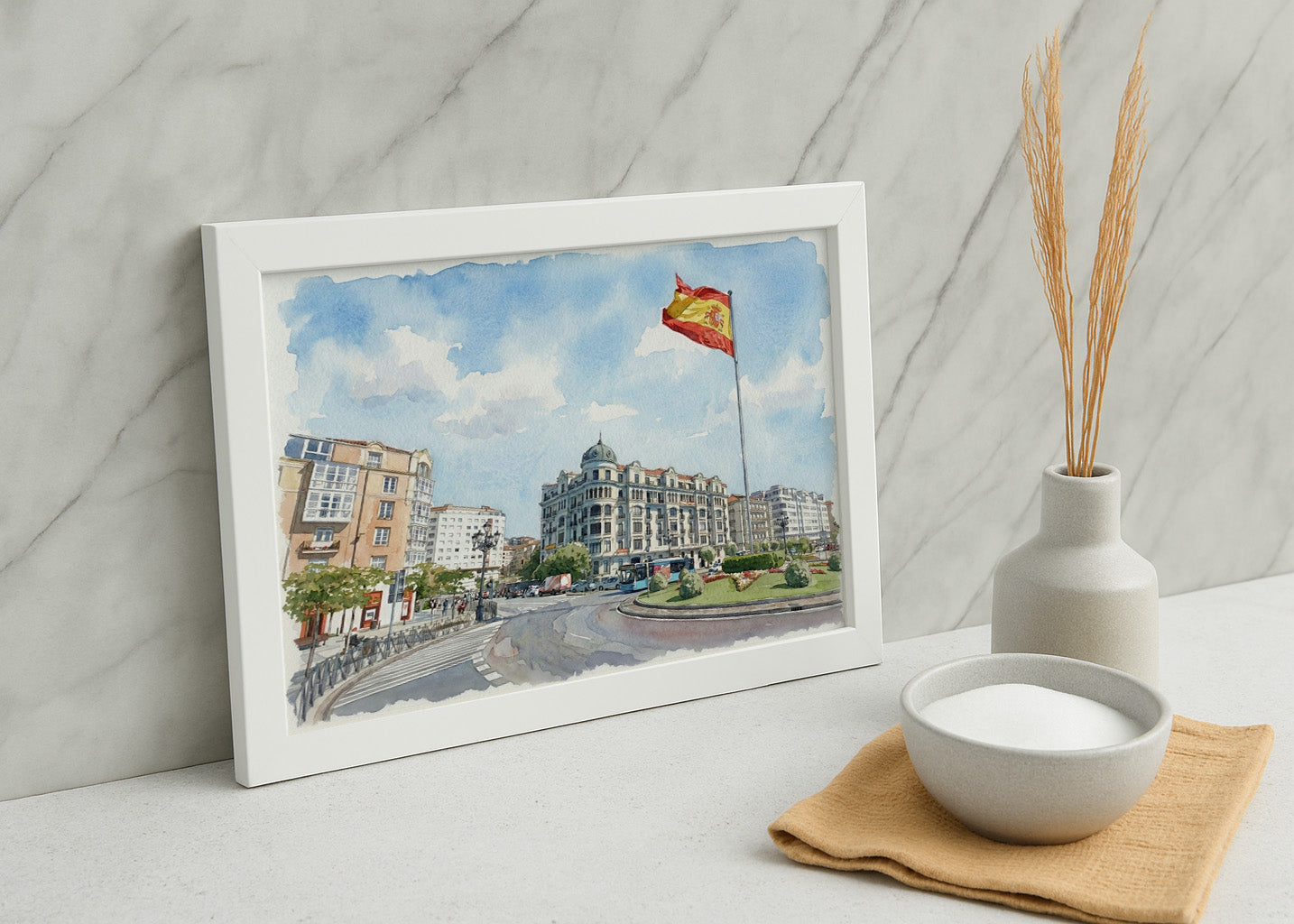 Cuadro Bandera de Puertochico - Acuarela