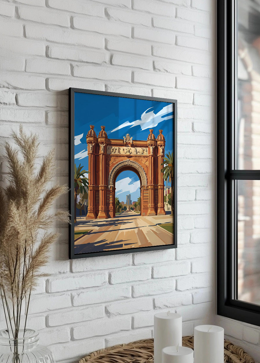 Cuadro Barcelona Arco del Triunfo - Gouache