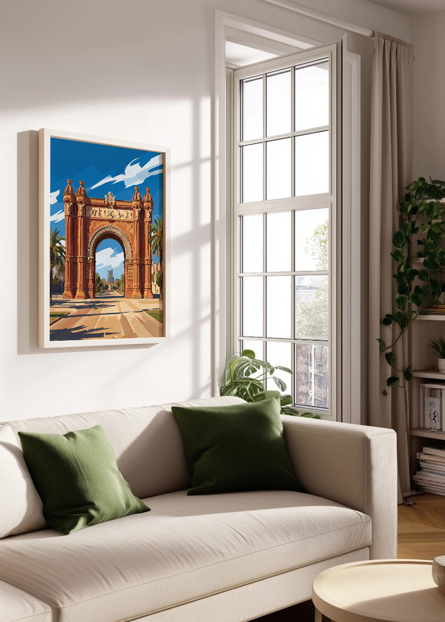 Cuadro Barcelona Arco del Triunfo - Gouache