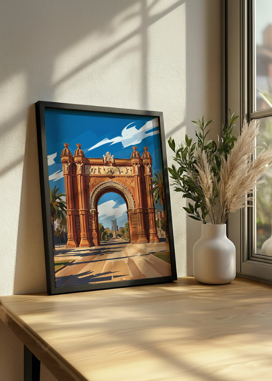 Cuadro Barcelona Arco del Triunfo - Gouache